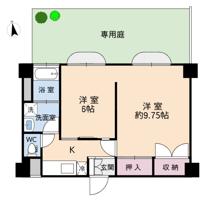 ヴィラ山の上215号室〔間取り〕